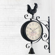 Outdoor Garden Paddington Station Wall Clock Double Sided Outside Bracket Round