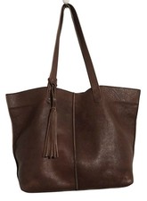 Fat Face Extra Large Brown Leather Shoulder Tote Bag 50cm X 35cm X 14cm