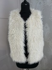 Ladies Cream Faux Mongolian