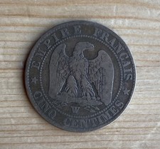 1856 Napoleon III France 5 Five Centimes Coin