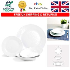 12pc Elegant White Porcelain