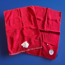 2X Red Christmas Hand Towels