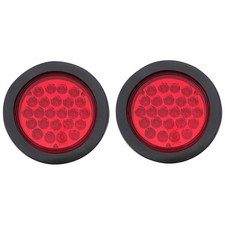 Round 4" Red LED Indicator Flasher Lamp Tractor Trailer with Rubber Ring 24v