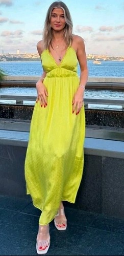 Zara lime green chevron maxi - zara,