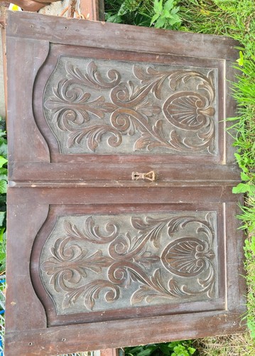 Pair antique walnut - pair, carved