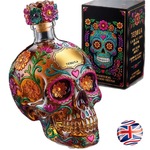 Skull head glass vodka bottles - skull,