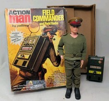 VINTAGE ACTION MAN FIELD COMMANDER BOXED SET, FIELD RADIO + FLOCKED FIGURE