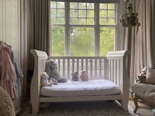 BOORI TWINS TWO X2 AVAILABLE BABY TODDLER COTBED SLEIGH BED IVORY CREAM COT WOOD