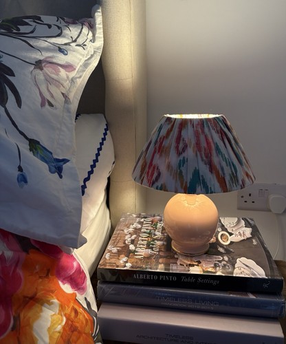 Pair tapered drum - of, bedside
