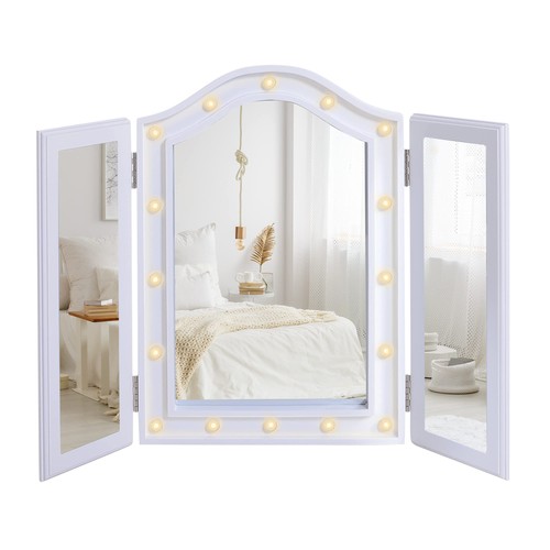 Homcom trifold tabletop mirror - homcom,