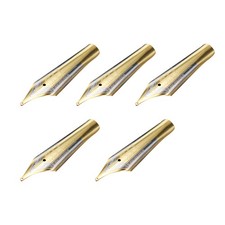 5pcs 35 x 6mm Replace Fountain Pen Nibs 0.5mm Medium Fine Nib Iridium Tip Gold a