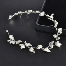  Wedding Headband Pearls Leaf