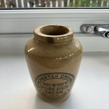 Antique Stone Dairy Cream Jar Stoneware Pot