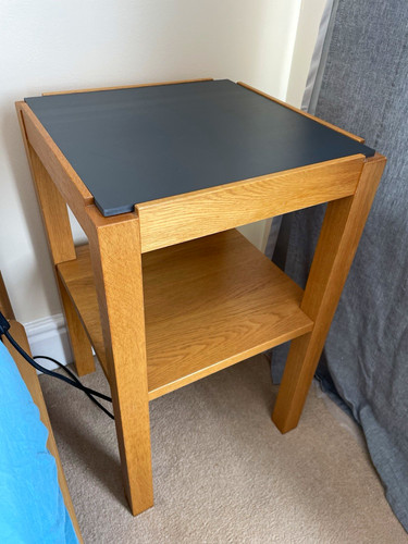 Ikea wood bedside table with - ikea,