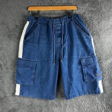 Vintage Kangaroo Poo Cargo Shorts Mens W30 Blue Utility Surfwear Skater Y2K