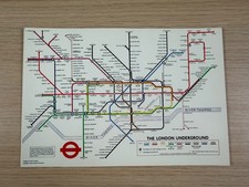 A5 TFL London Underground Tube Map c.1970s Postcard by Colourmaster