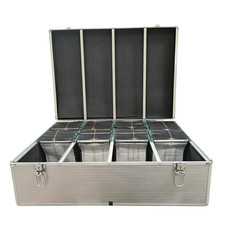 1000 Capacity CD DVD DJ Flight case with numbered sleeves Silver Aluminium