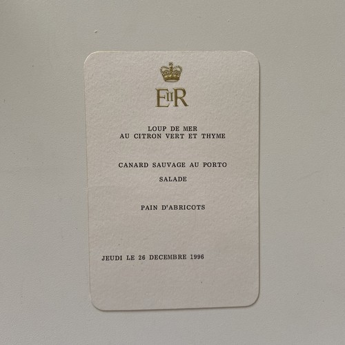 Royal menu card boxing day - boxing, 26