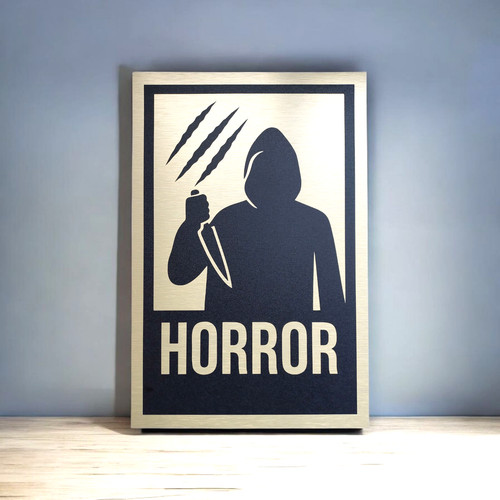 Horror wall sign - horror, brushed