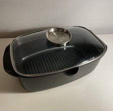 Die-Cast Aluminium Roasting Pan with Glass Lid – Multi-Cooktop Compatible – 6L