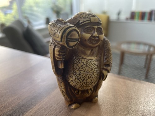 Netsuke style daikokuten resin - netsuke,