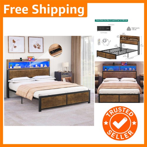 King size brown bed - brown, frame