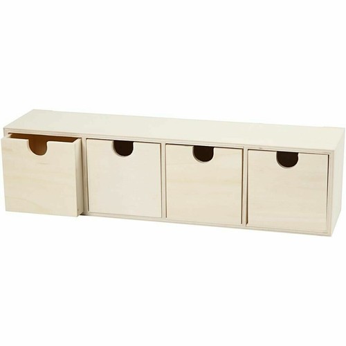 Wooden chest with four - wooden,