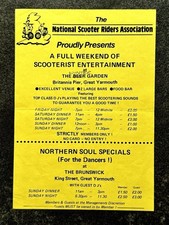 Vintage GREAT YARMOUTH 89 Scooter Rally FLYER Lambretta SX200 VESPA PX150 Cento