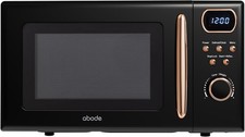 Abode AMD2004BRG Solo Digital Microwave Oven Retro 700w 20L Black & Rose Gold