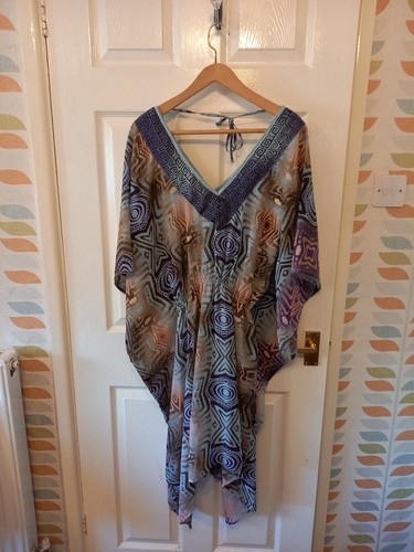 Floaty mosiac blue - beach, dress