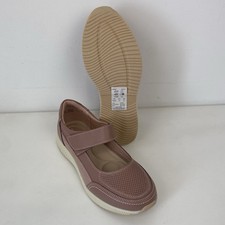 JD Williams Rose Pink Leather Mary Jane Shoes Comfort Size 7 EEE Ladies