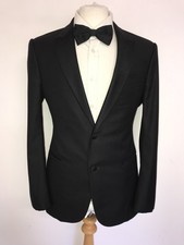 EMPORIO ARMANI M Line - Slim Fit BLACK WOOL & SILK DINNER SUIT - 38 Reg -W32 L31