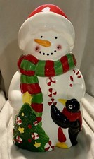 Snowman Cookie Jar W/ Penguin