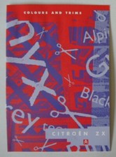 CITROEN ZX RANGE orig 1990s UK Mkt Colour & Trim Brochure - Volcane Aura Reflex