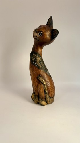 Vintage hand carved - hand, cat