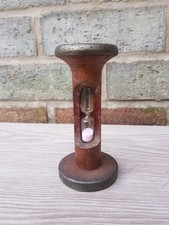 VINTAGE SAND TIMER MADE FROM GENUINE MILL WOODEN BOBBIN, APPROX 13 7cm TALL/USED