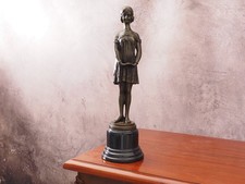 Bronze sculpture shy - 'shy, girl'