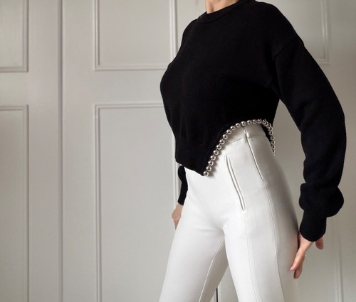 Zara black jumper with - with, silver