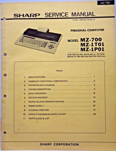 Sharp 700 service - sharp, manual