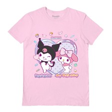Hello kitty Kuromi My Melody Sweets Sanrio Pink Tee bnwt