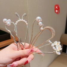 Women U Shaped Hair Stick Hair Pins Pearl Hair Clips French Hair Fork Hairstyle