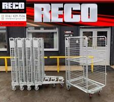 5 X REFURBISHED THREESIDED MESH ROLL CONTAINER / CAGE ROLLING PALLET WAREHOUSE