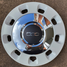 Fiat 500 Colour Therapy 14" Wheel Trim White & Chrome Hubcap Genuine