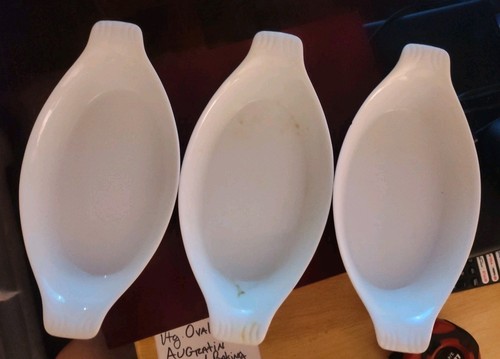 Vtg oval augratin ribbed - oval,