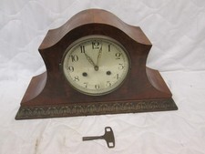 Large Antique Chiming Perivale Mantel Clock. Working but Case needs attention.