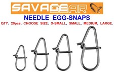 SAVAGE GEAR NEEDLE EGG-SNAPS FOR SEA COARSE FISHING LINE RIGS LURES WIRE TRACES