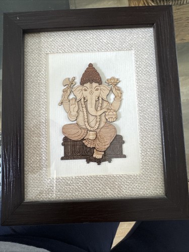 Shri ganesha wood art frame - shri,