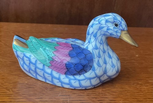 Herend duck blue - blue, fishnet