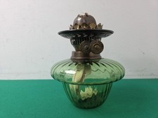 Vintage Green Glass Oil Lamp