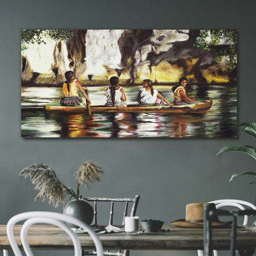 Oil painting boat - painting,